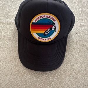 Aviator Nation Black Malibu Vintage Trucker Hat